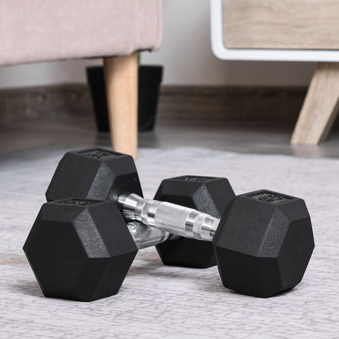 Håndvægtsæt, sæt med 2 håndvægte med riflede håndtag, støbejernshåndvægtsæt, 2 x 4 kg, håndvægte til mænd og kvinder, håndvægtsæt til hjemmet, fitnesscenteret, styrketræning