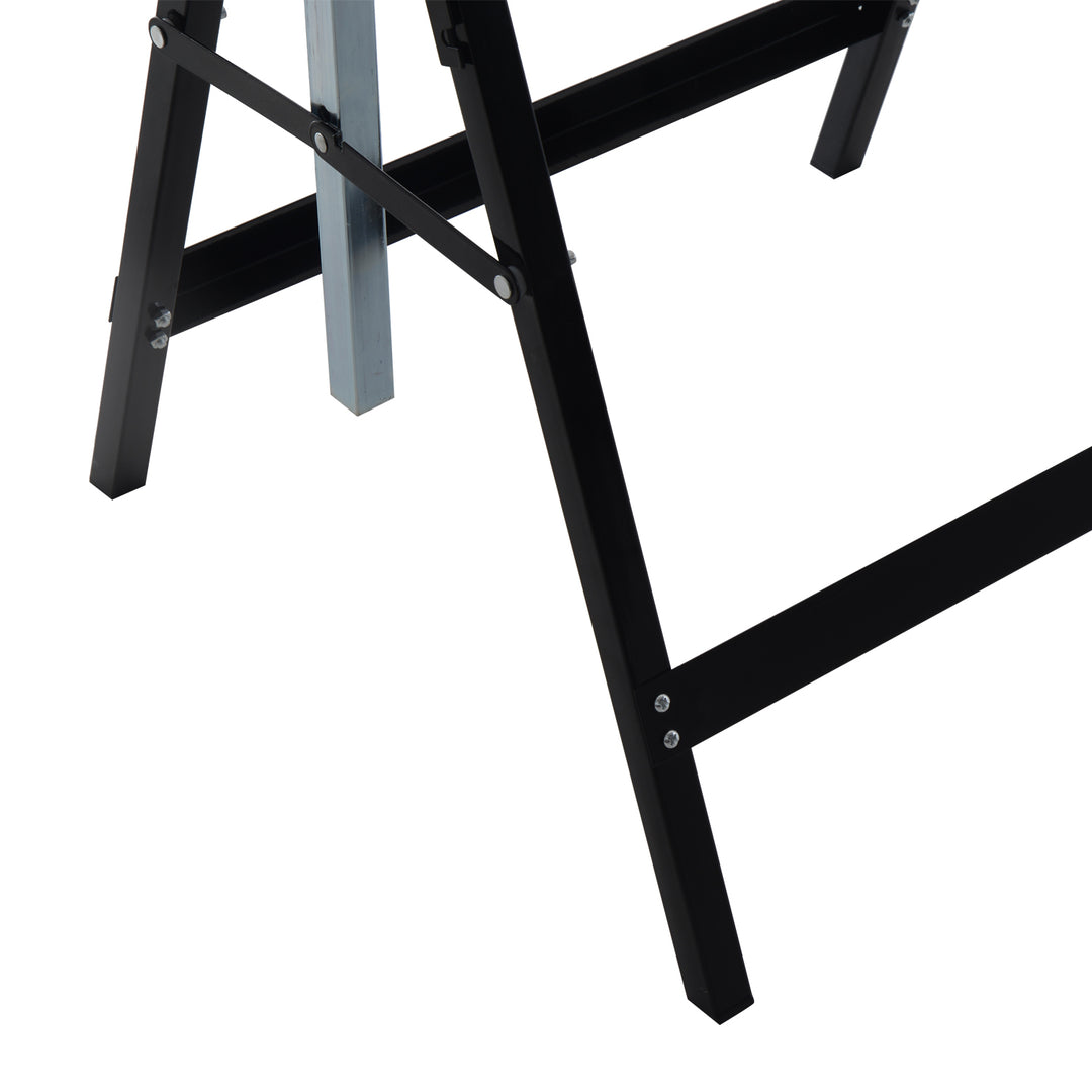 2 X stilladsbukke, foldbar bukke, højdejusterbar op til 200 kg, stål, sort, 68 x 58 x 80-130 cm