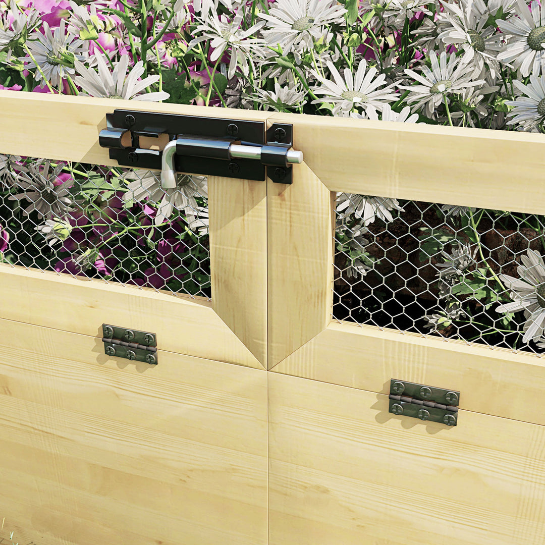 Hævet bed/plantekasse/urtehave, vejrbestandig, 1 espalier, 183 x 98,5 x 95 cm, naturlig