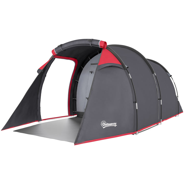 Campingtelt, pop-up-telt til 2-3 personer, forhal og soveområde, vandtæt, 426 x 206 x 154 cm, grå