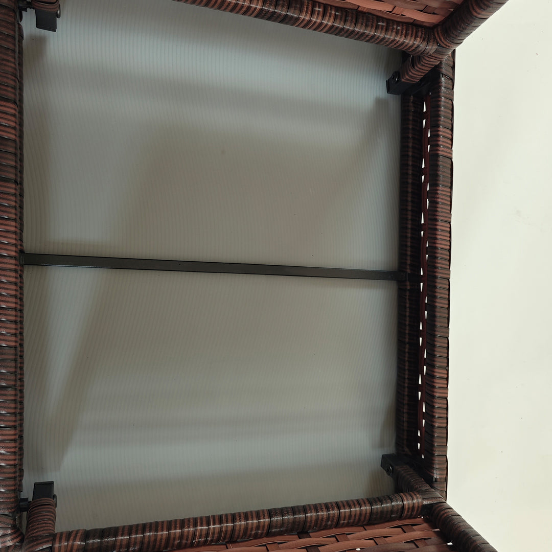 Havebord, udendørs sofabord, udendørs sidebord, PE-rattan, vejrbestandig, 60 cm x 41 cm x 41 cm, brun