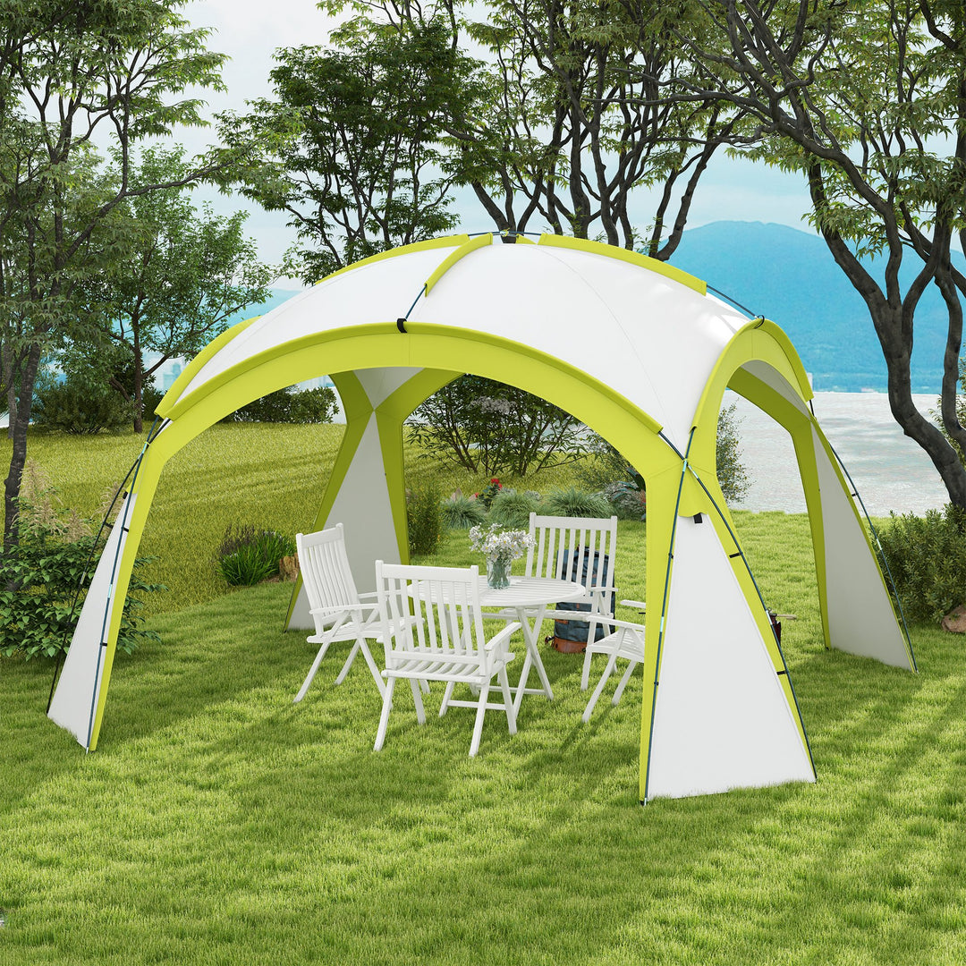 Evently 3,5 x 3,5 m pavillon med krogdør, vandafvisende, vinterbestandig, havepavillon, grøn