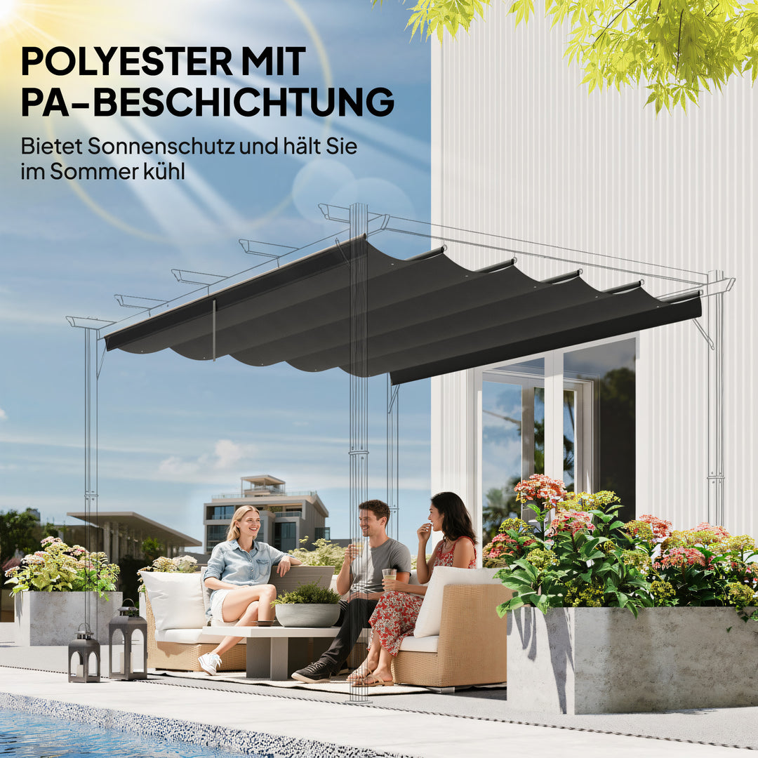 Reservepresenning til 3x3m pavilloner, med drænhuller, 2,50 x 2,55 m, mørkegrå