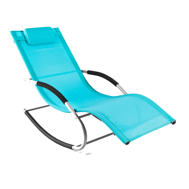 Liggestol / gyngestol til haven, B62 x D158 x H86 cm, turkis