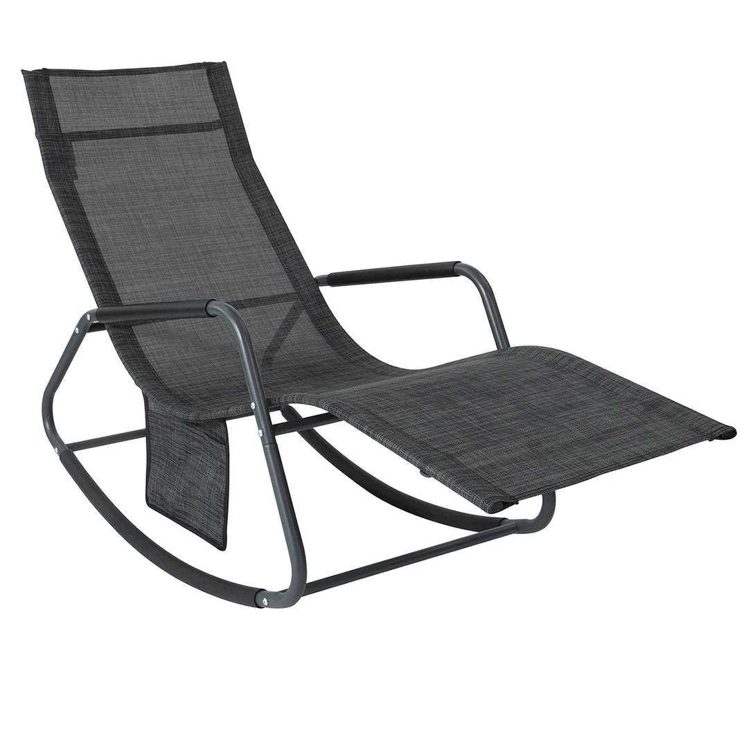 Liggestol / gyngestol til haven, B57 x D145 x H84 cm, sort