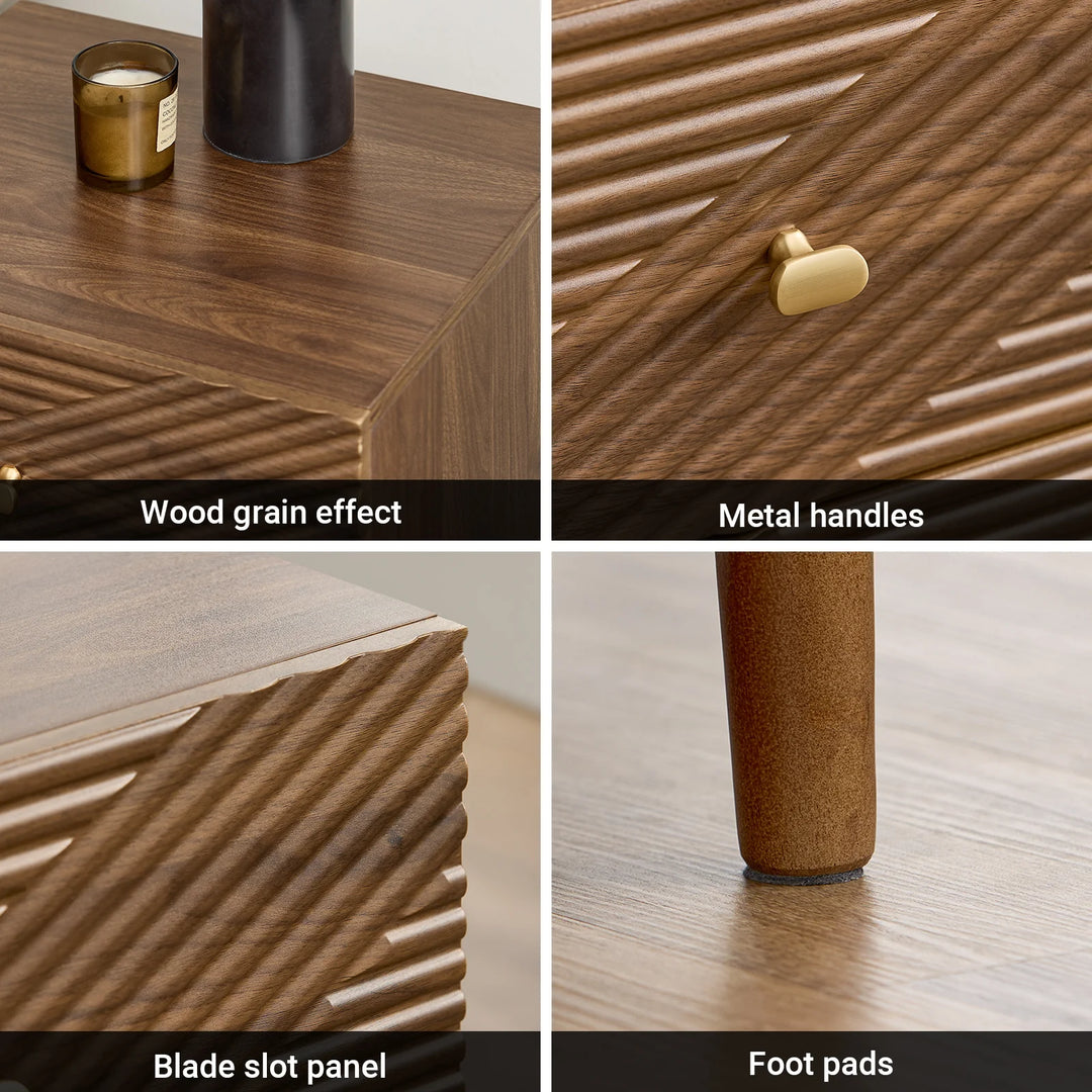 Vintage natbord 45x58 cm – brun opbevaring med 2 skuffer