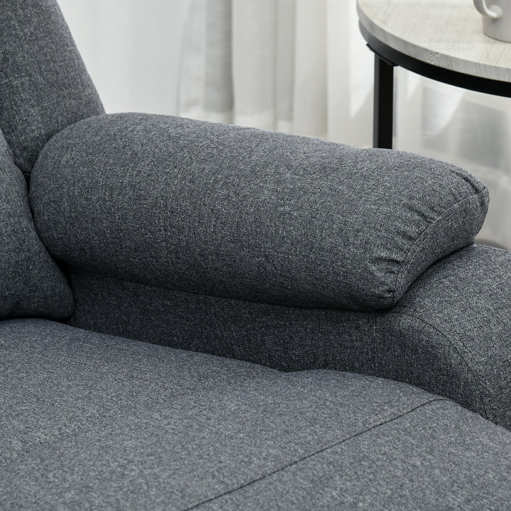 Lænestol med hældningsfunktion og fodstøtte, justerbar, op til 150 kg, stålstel, 90 x 96 x 98 cm, grå