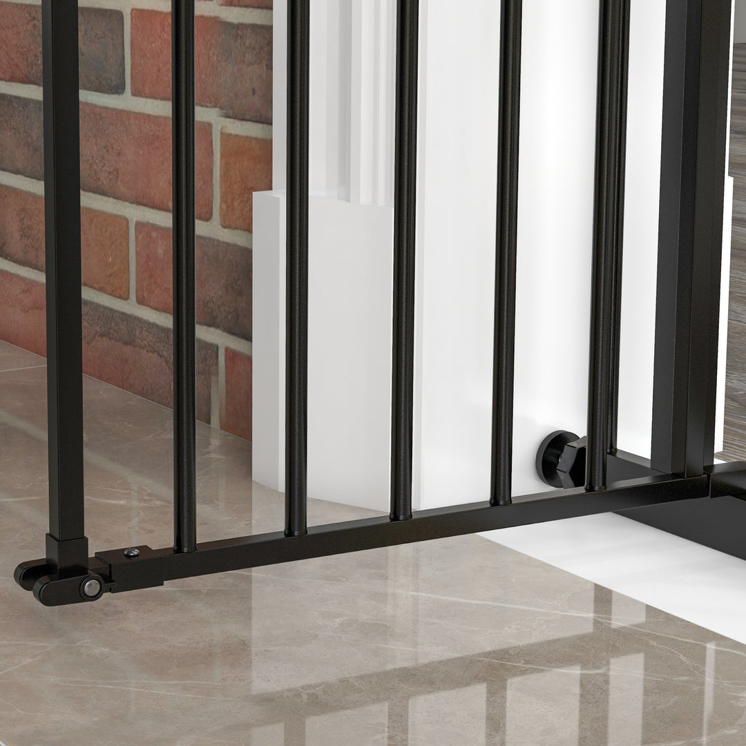 Hundegitter, kæledyrsgitter, metal, plast, 74-80/87-94 cm, sort