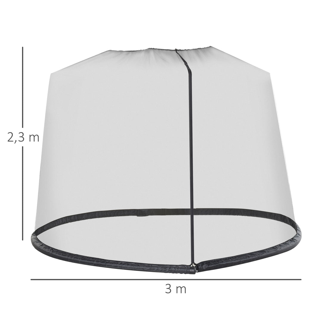 Myggenet til parasol, fluenet, myggenet, sort, Ø3 x H2,3 m
