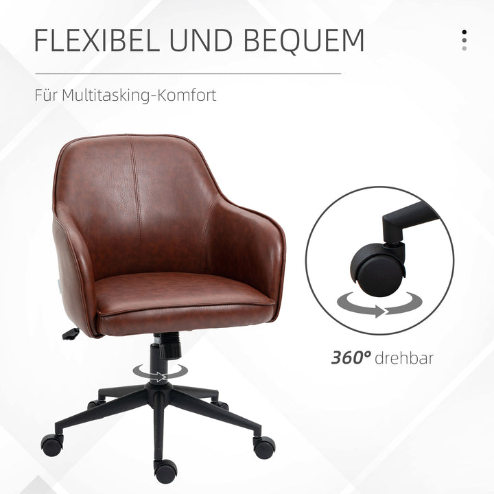 Højdejusterbar drejelig kontorstol 58,5 cm x 62 cm x 91 cm brun