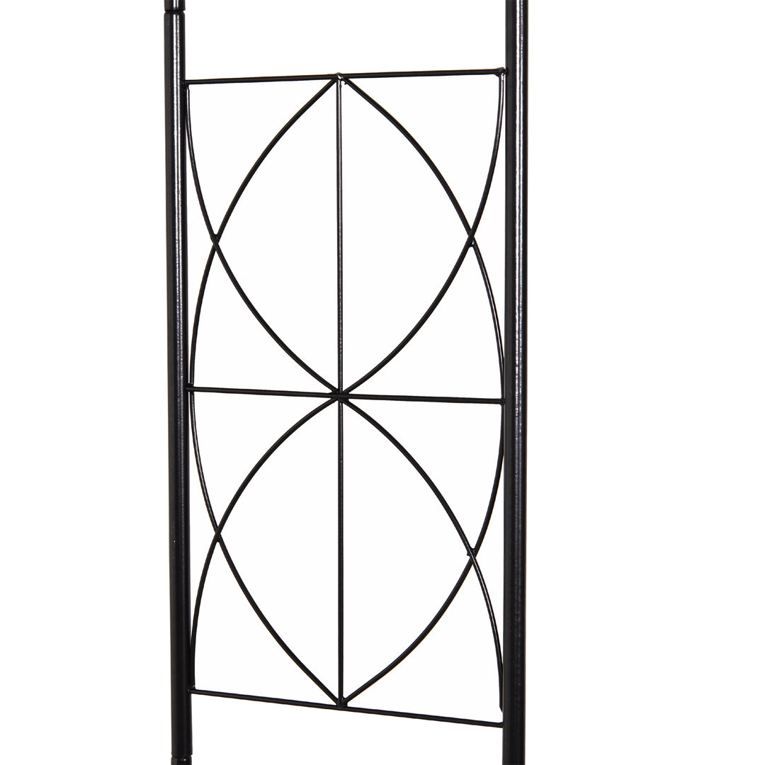 Metalrosenbue espalier til klatreplanter havebue med blonde metalstruktur buegang espalier til roser buer espalier rosestøtte til haven 114 x 30 x 230 cm sort