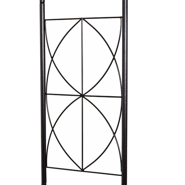 Metalrosenbue espalier til klatreplanter havebue med blonde metalstruktur buegang espalier til roser buer espalier rosestøtte til haven 114 x 30 x 230 cm sort