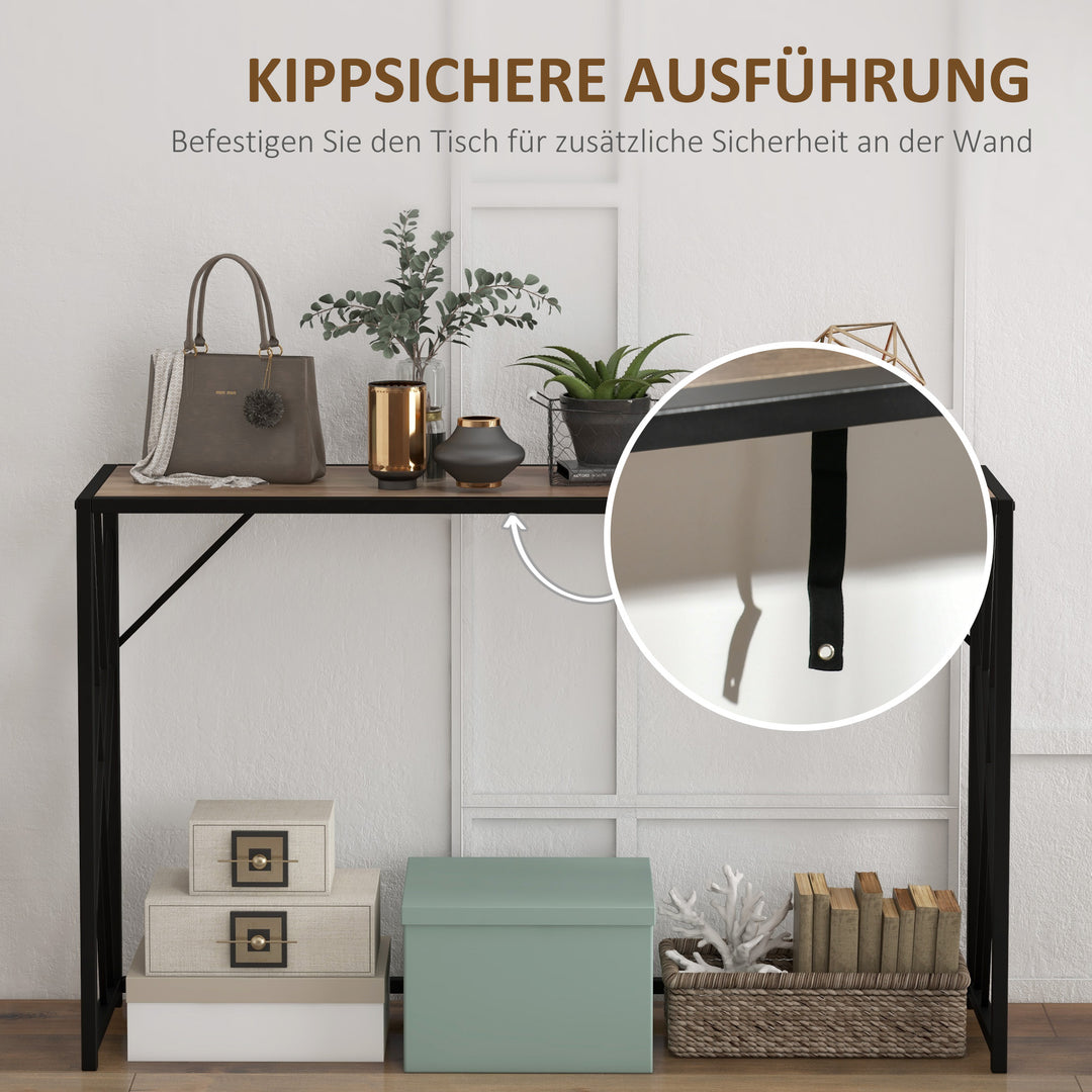 Konsolbord, entrebord, industridesign, robust metalramme, 120 x 35 x 75 cm
