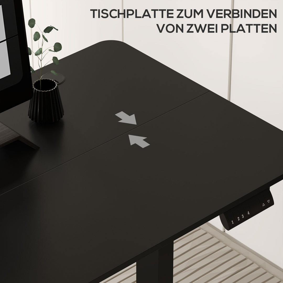 Højdejusterbart computerbord, 140 cm x 70 cm x 116 cm, sort