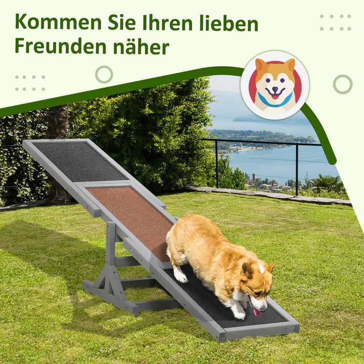 Hundevippe aqulity vippe hundesportsvippe, 180 x 30 x 30 cm, grå + brun