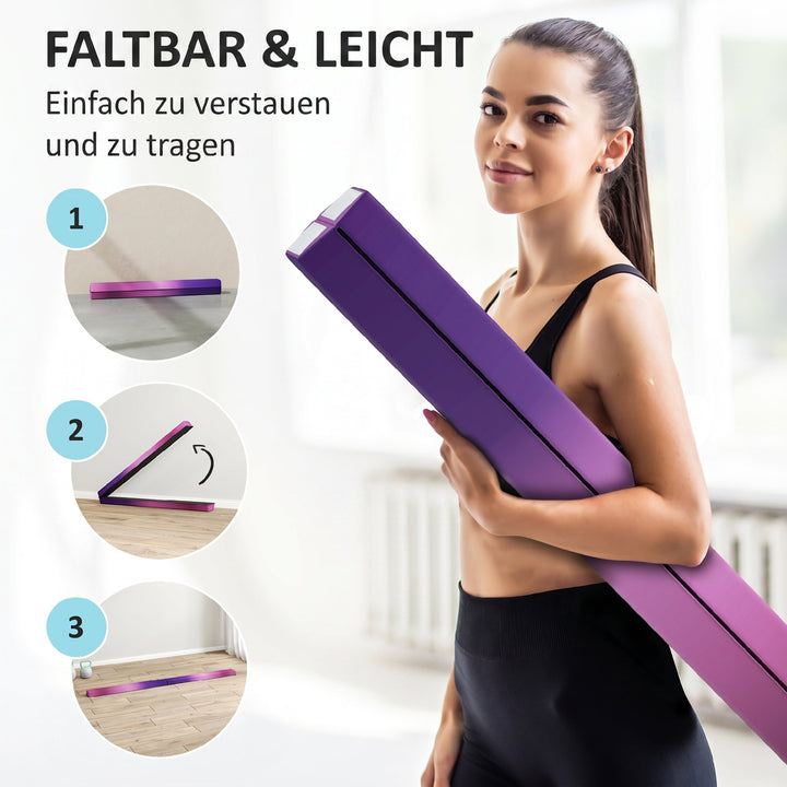 236 cm foldbar balancebom til unge 80 kg violet