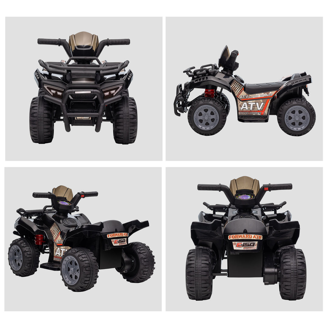 Kids quad elektrisk 6v børne-atv med forlænsfunktion, musik, elektrisk atv til børn 1,5-3 år sort