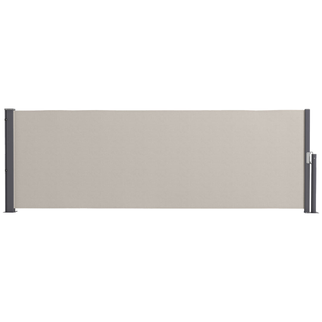 Sidemarkise, rullegardin, udtrækkelig, skærm, aluminium/polyester, 3 x 1 m, lysegrå