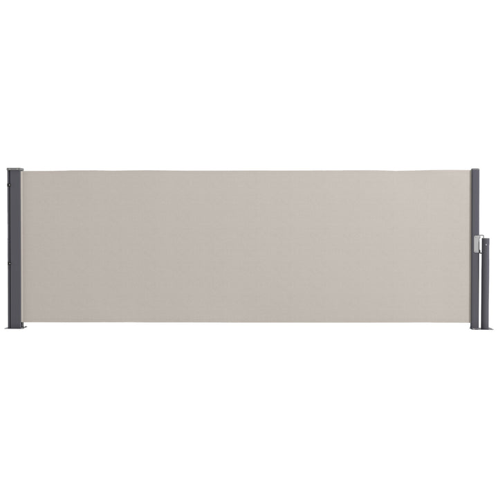 Sidemarkise, rullegardin, udtrækkelig, skærm, aluminium/polyester, 3 x 1 m, lysegrå