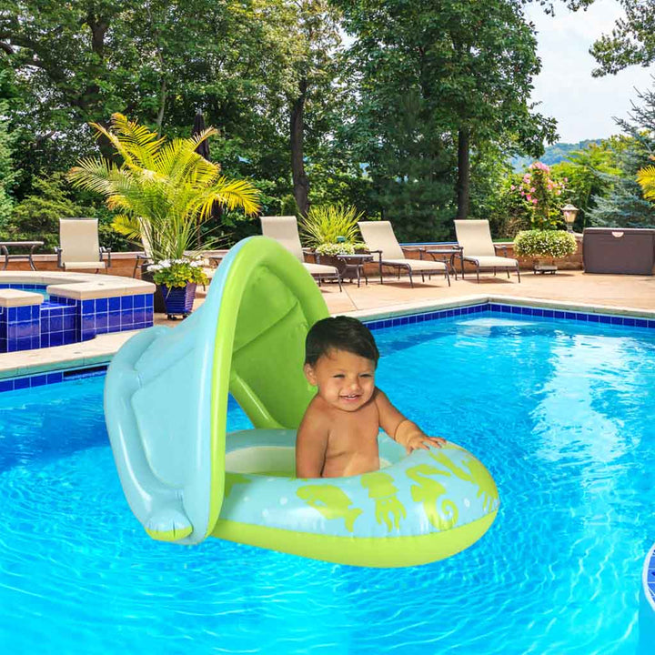 BESTWAY 34091 Oppustelig ponton med baldakin grøn