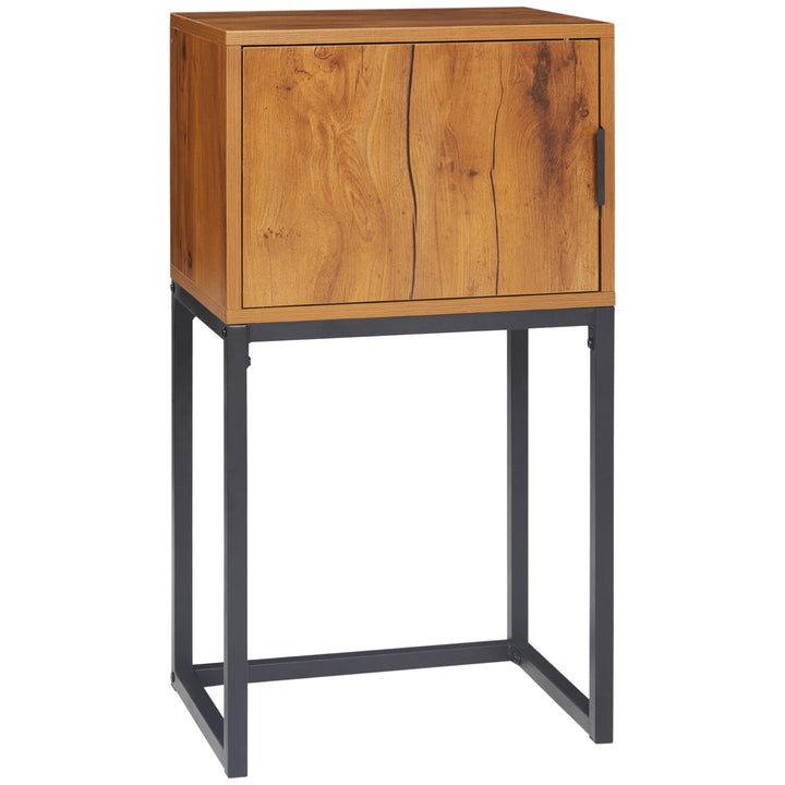 Konsolbord i industrielt design, sidebord, skænk, 1 skab, brun + sort