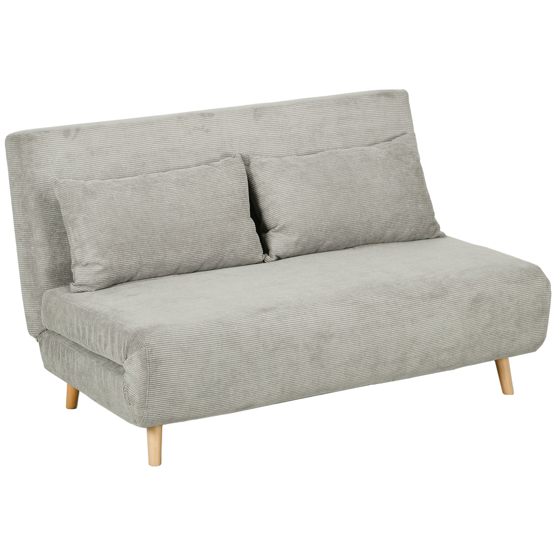 Sovesofa, gæsteseng, 3-positions justerbar ryglæn, linnedlook, op til 120 kg, 141 x 90 x 81 cm, grå