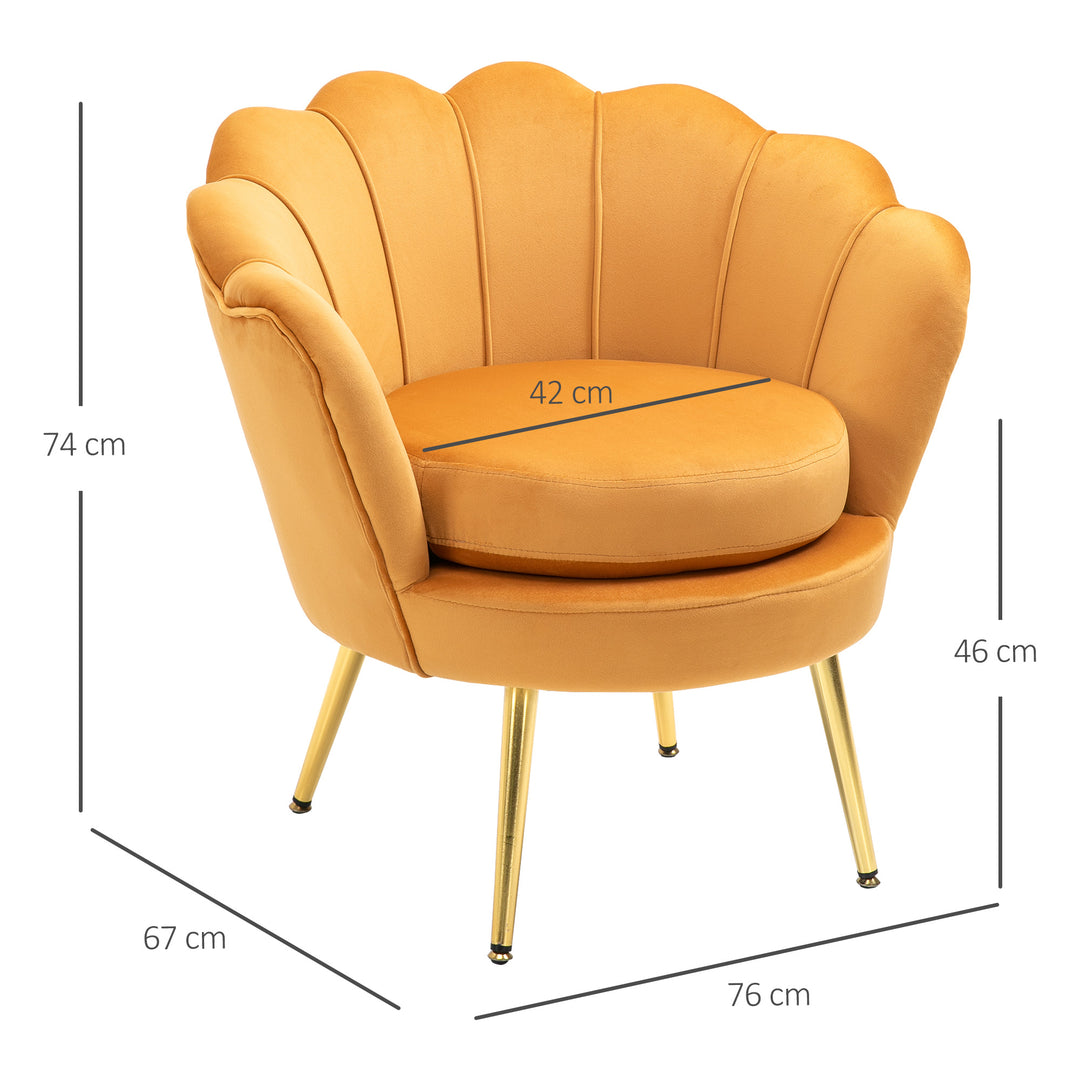 Lounge chair, vintage velour lænestol, metalstel, 76 x 67 x 74 cm, gul
