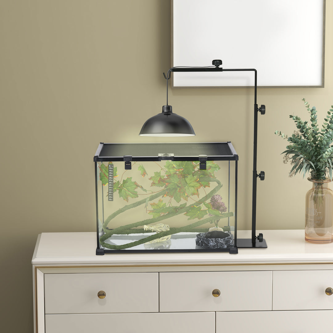Varmelampestativ til terrarier, højdejusterbar, 40x15x95cm, sort
