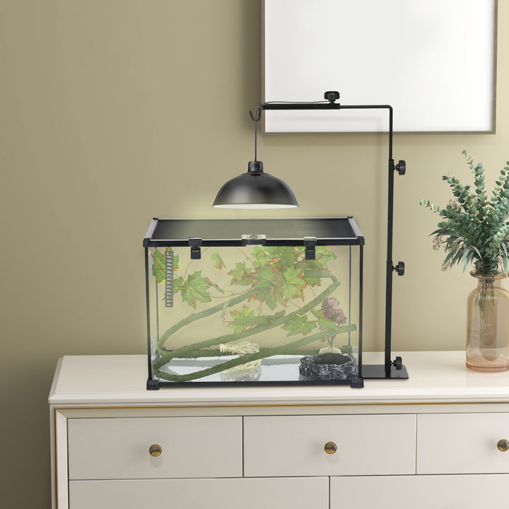 Varmelampestativ til terrarier, højdejusterbar, 40x15x95cm, sort