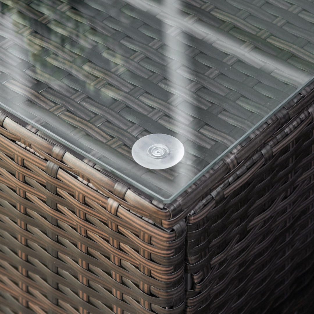Garden sidebord sofabord havebord balkonbord polyrattan brun 85 x 50 x 39 cm