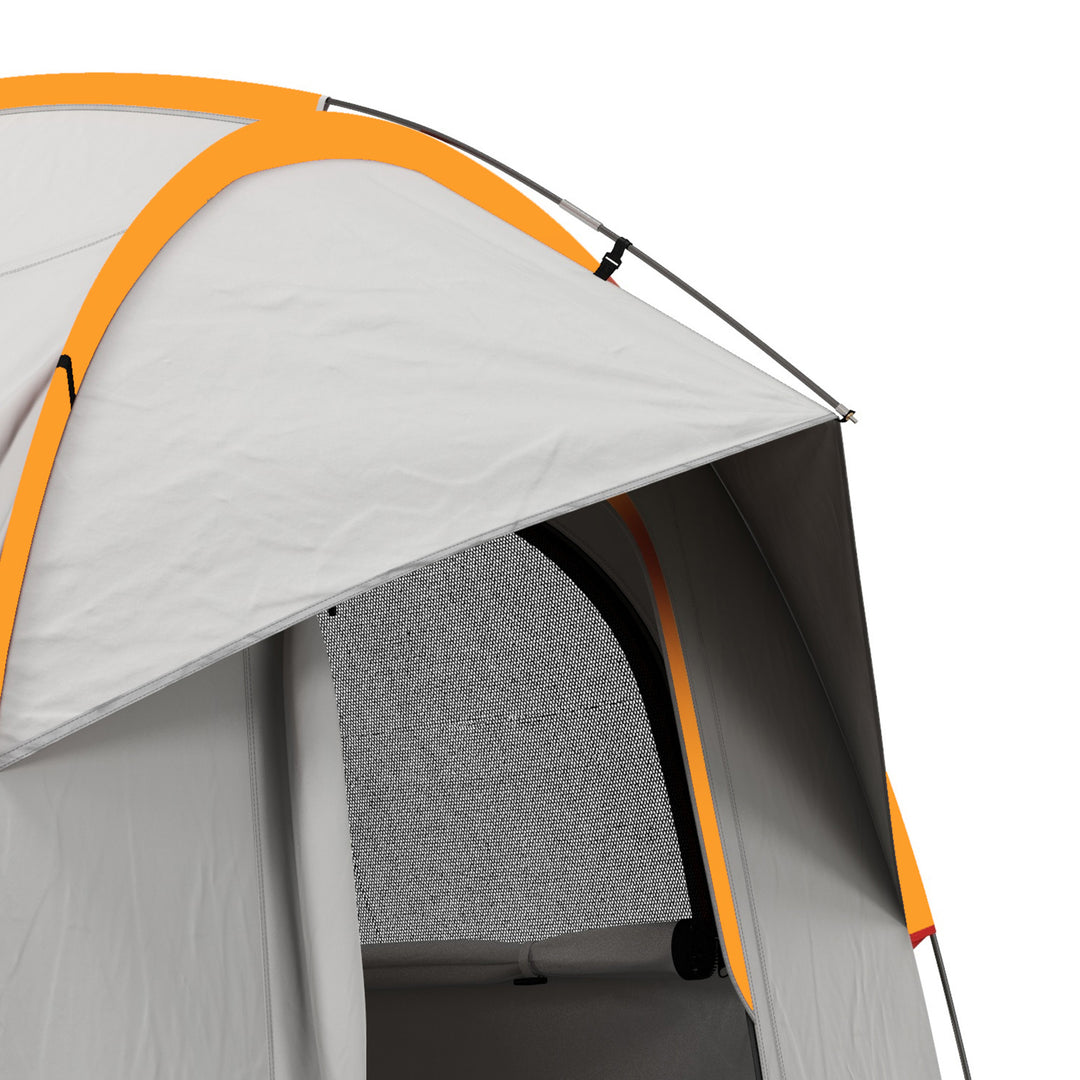 Biltelt campingtelt, 3 døre, vejrbestandigt, 239 cm x 210 cm x 210 cm, orange + grå