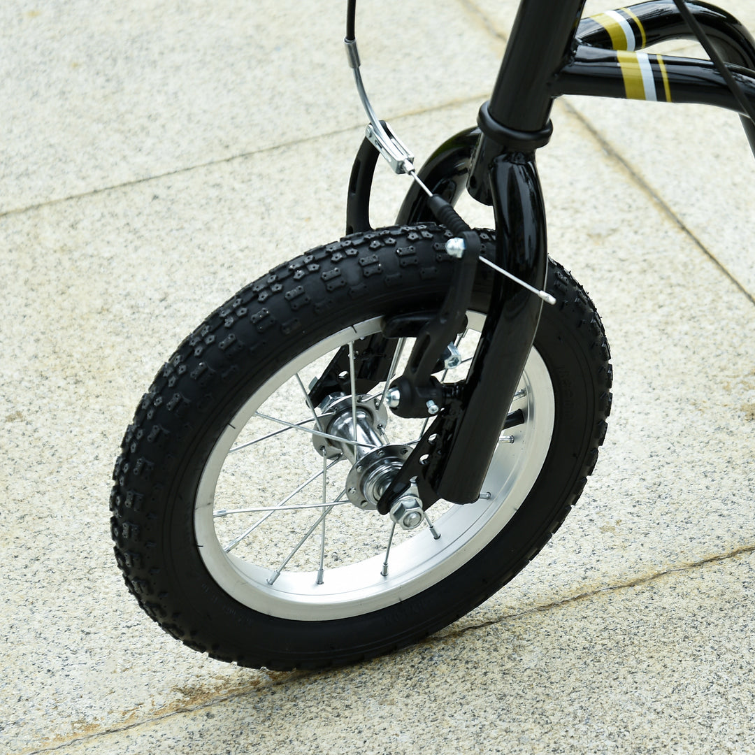 Børneløbehjul fra 5 år løbehjul børneløbehjul sparkløbehjul city scooter børneløbehjul kickboard med luftgummidæk 12 tommer gummi aluminium sort 120 x 58 x 85-95 cm