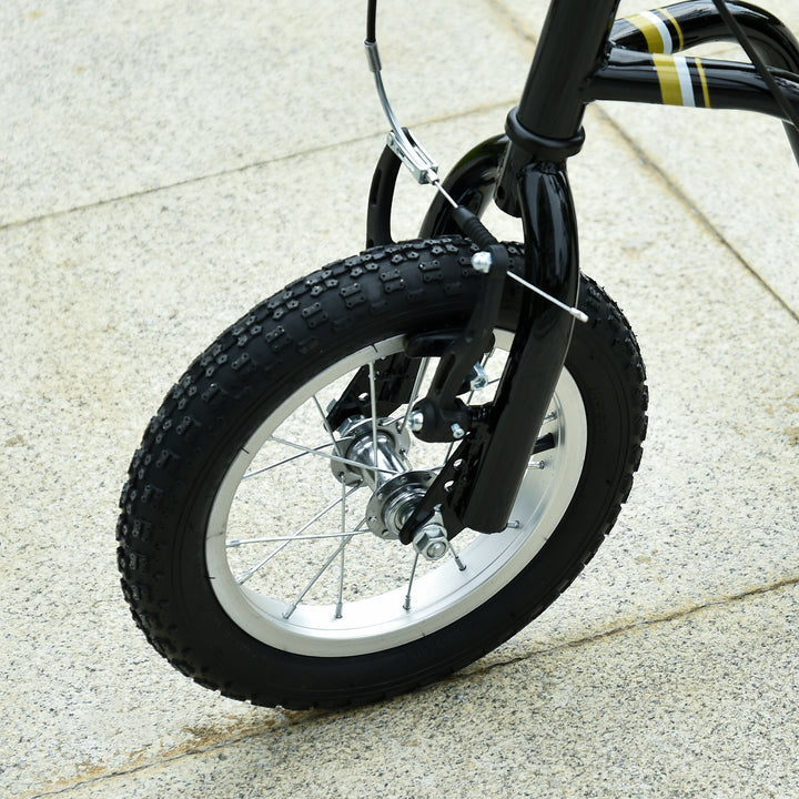 Børneløbehjul fra 5 år løbehjul børneløbehjul sparkløbehjul city scooter børneløbehjul kickboard med luftgummidæk 12 tommer gummi aluminium sort 120 x 58 x 85-95 cm