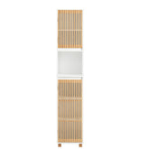 Elegant badeværelsesskab i bambus, 33x33x165 cm, naturfarvet og hvid