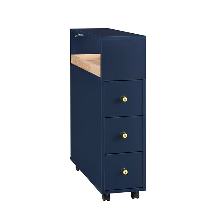 Smart blå rullevogn til badeværelset