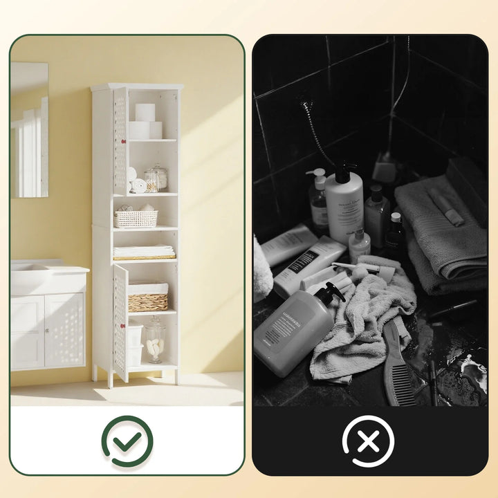 Badeværelsesskab (Højskab): 45x41,5x170 cm med masser af opbevaringsplads