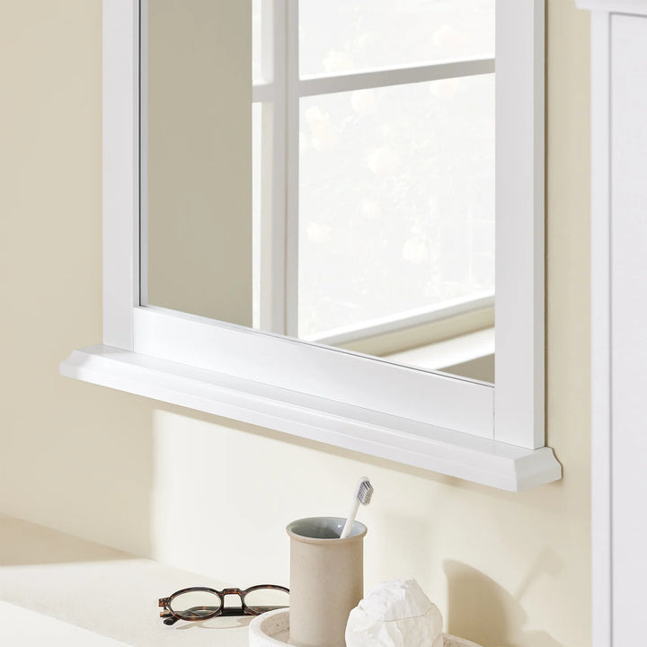 Spejl med hylde til badeværelset, 60 x 6 x 53,5 cm, hvid