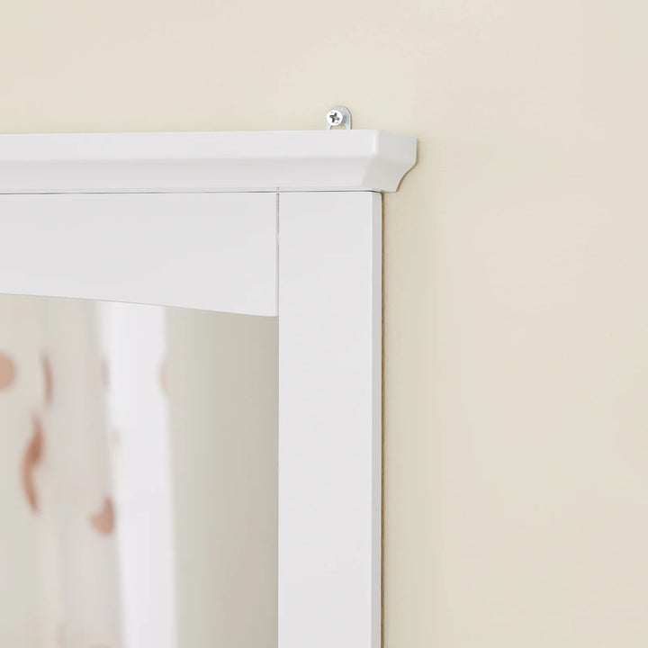 Spejl med hylde til badeværelset, 60 x 6 x 53,5 cm, hvid