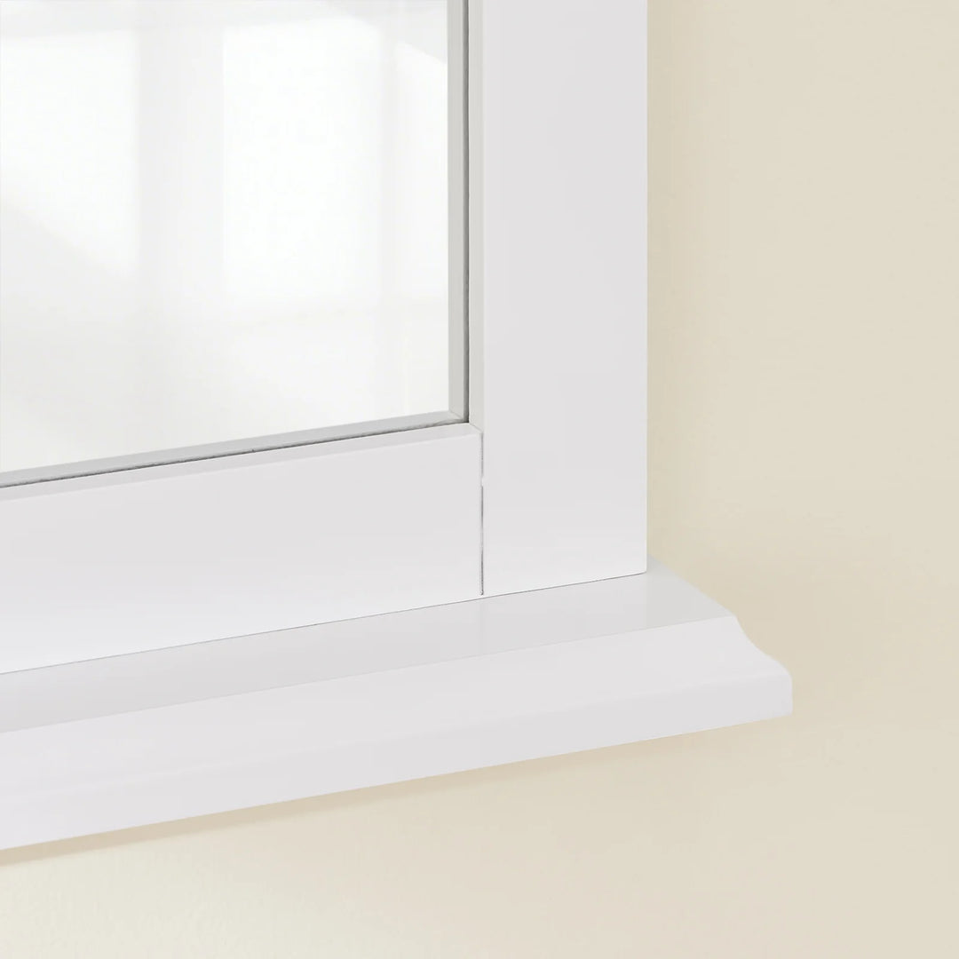 Spejl med hylde til badeværelset, 60 x 6 x 53,5 cm, hvid