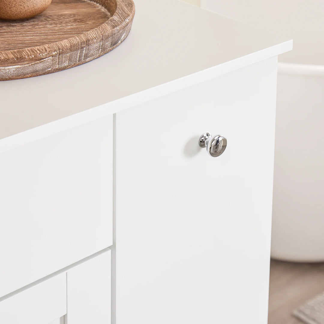 Badeværelsesskab med vasketøjsopsamler - badeværelsesskab med 1 skuffe, 2 vaskekurve og udtræksrum, smal højskab til badeværelsesmøbler kombination - 78 x 38 x 90 cm skab til badeværelse