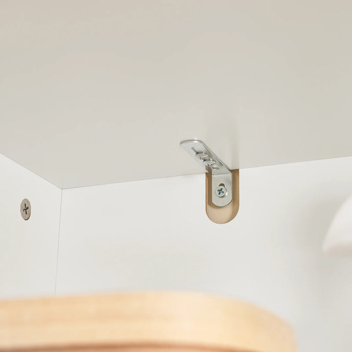 Badeværelsesmøbel til rodfri hverdag: skab med dobbelt vasketøjskurv og skuffer, 78x38x181 cm