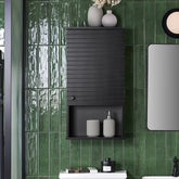 Vægskab til badeværelset, 40 x 21 x 76 cm, sort