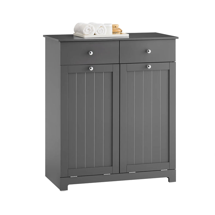 Badeværelsesskab med 2 vasketøjskurve, 78 x 38 x 91 cm, grå
