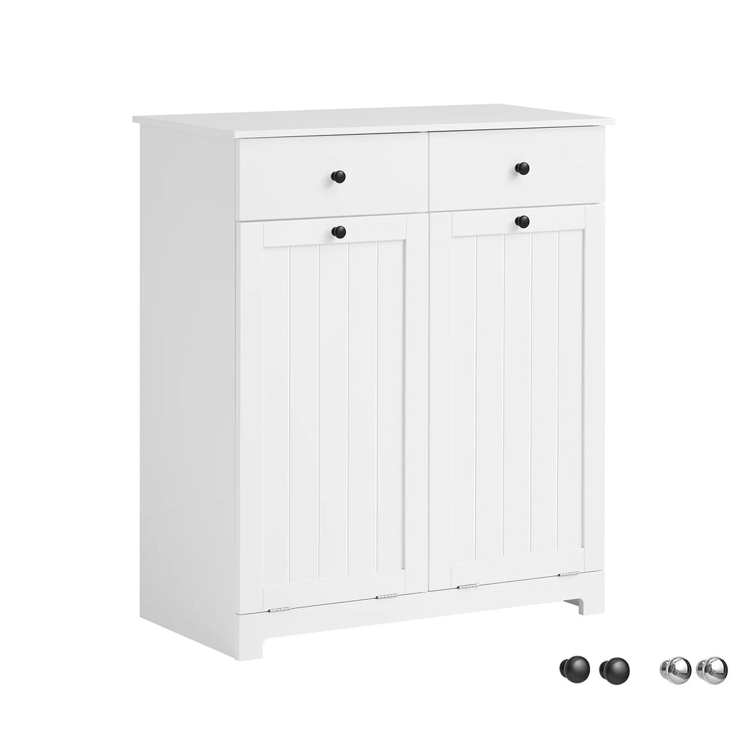 Hold dit badeværelse ryddeligt med dette elegante vasketøjsskab i hvid B78 x D38,5 x H90,5 cm