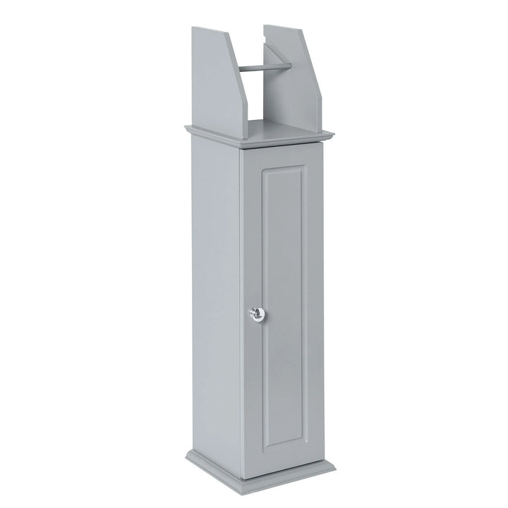 Fritstående badeværelsesskab med toiletrulleholder og opbevaringsplads – grå, mål 20 x 18 x 79 cm
