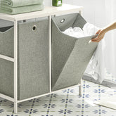 Smart vasketøjskurv med to kurve og bordplade, grå