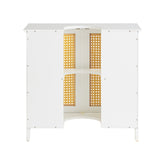 Underskab til badeværelset, 60x35x58 cm, hvid med gul