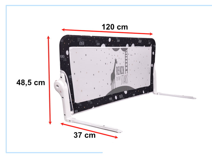 Sikkerhedslåge til seng 120 cm sort