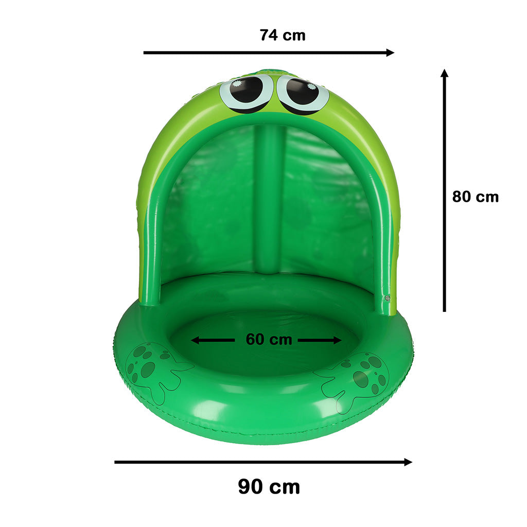 Oppustelig pontonpool med baldakin, frø 95 cm