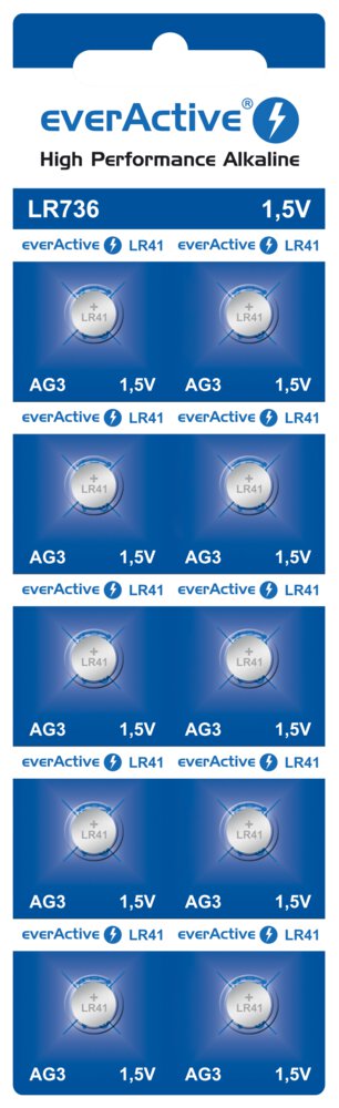 Bateria everActive Alkaline G3 LR736 blister 10 stk.